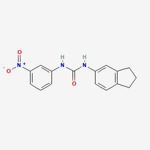 molecular formula C16H15N3O3 B5790786 N-(2,3-dihydro-1H-inden-5-yl)-N'-(3-nitrophenyl)urea 