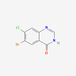 molecular formula C8H4BrClN2O B579079 6-溴-7-氯喹唑啉-4-醇 CAS No. 17518-95-5