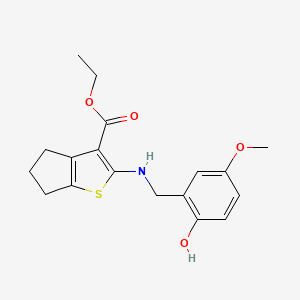 molecular formula C18H21NO4S B5790821 ethyl 2-[(2-hydroxy-5-methoxybenzyl)amino]-5,6-dihydro-4H-cyclopenta[b]thiophene-3-carboxylate 