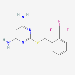 molecular formula C12H11F3N4S B5790825 2-{[2-(trifluoromethyl)benzyl]thio}-4,6-pyrimidinediamine 