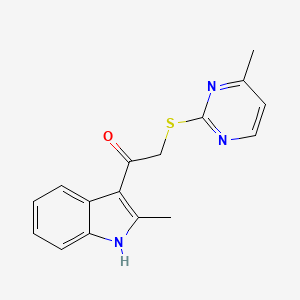 molecular formula C16H15N3OS B5790862 1-(2-methyl-1H-indol-3-yl)-2-[(4-methyl-2-pyrimidinyl)thio]ethanone 