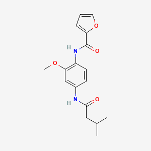 molecular formula C17H20N2O4 B5790933 N-{2-methoxy-4-[(3-methylbutanoyl)amino]phenyl}-2-furamide 