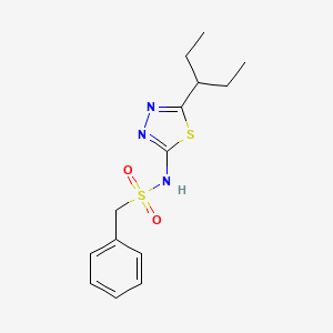 molecular formula C14H19N3O2S2 B5790934 N-[5-(1-ethylpropyl)-1,3,4-thiadiazol-2-yl]-1-phenylmethanesulfonamide 