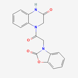 molecular formula C17H13N3O4 B5790948 4-[(2-oxo-1,3-benzoxazol-3(2H)-yl)acetyl]-3,4-dihydro-2(1H)-quinoxalinone 