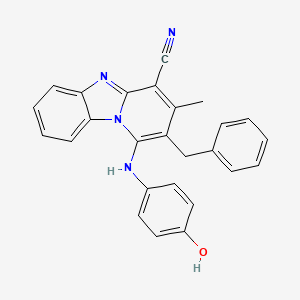 molecular formula C26H20N4O B5790951 2-苄基-1-[(4-羟基苯基)氨基]-3-甲基吡啶并[1,2-a]苯并咪唑-4-腈 