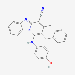 molecular formula C26H20N4O B5790951 2-benzyl-1-[(4-hydroxyphenyl)amino]-3-methylpyrido[1,2-a]benzimidazole-4-carbonitrile 