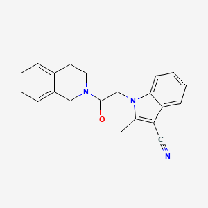 molecular formula C21H19N3O B5790957 1-[2-(3,4-dihydro-2(1H)-isoquinolinyl)-2-oxoethyl]-2-methyl-1H-indole-3-carbonitrile 