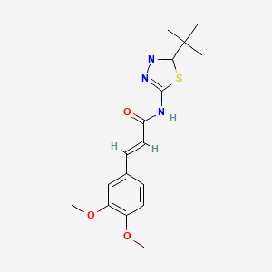 N-(5-tert-butyl-1,3,4-thiadiazol-2-yl)-3-(3,4-dimethoxyphenyl)acrylamide