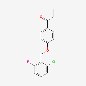 molecular formula C16H14ClFO2 B5791013 1-{4-[(2-chloro-6-fluorobenzyl)oxy]phenyl}-1-propanone CAS No. 701253-02-3