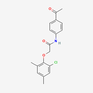 molecular formula C18H18ClNO3 B5791019 N-(4-acetylphenyl)-2-(2-chloro-4,6-dimethylphenoxy)acetamide 