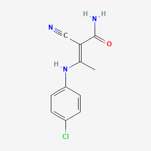 3-[(4-chlorophenyl)amino]-2-cyano-2-butenamide