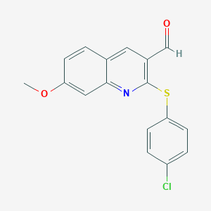 molecular formula C17H12ClNO2S B5791098 2-[(4-chlorophenyl)thio]-7-methoxy-3-quinolinecarbaldehyde 