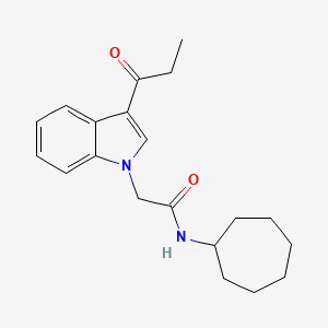 N-cycloheptyl-2-(3-propionyl-1H-indol-1-yl)acetamide