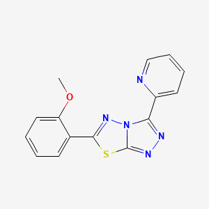 molecular formula C15H11N5OS B5791125 6-(2-methoxyphenyl)-3-(2-pyridinyl)[1,2,4]triazolo[3,4-b][1,3,4]thiadiazole 