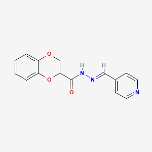 molecular formula C15H13N3O3 B5791182 N'-(4-pyridinylmethylene)-2,3-dihydro-1,4-benzodioxine-2-carbohydrazide 