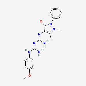 molecular formula C20H23N7O2 B5791188 N-(1,5-dimethyl-3-oxo-2-phenyl-2,3-dihydro-1H-pyrazol-4-yl)-N'-(4-methoxyphenyl)imidodicarbonimidic diamide 