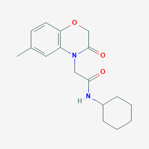 molecular formula C17H22N2O3 B5791191 N-cyclohexyl-2-(6-methyl-3-oxo-2,3-dihydro-4H-1,4-benzoxazin-4-yl)acetamide 