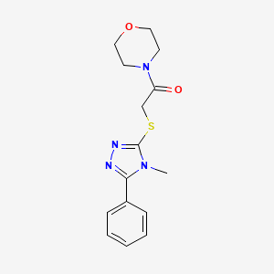 molecular formula C15H18N4O2S B5791225 4-{[(4-methyl-5-phenyl-4H-1,2,4-triazol-3-yl)thio]acetyl}morpholine 