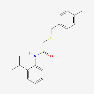 molecular formula C19H23NOS B5791237 N-(2-isopropylphenyl)-2-[(4-methylbenzyl)thio]acetamide 