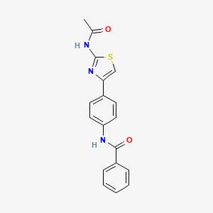 molecular formula C18H15N3O2S B5791253 N-{4-[2-(acetylamino)-1,3-thiazol-4-yl]phenyl}benzamide 