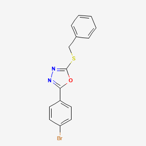 molecular formula C15H11BrN2OS B5791283 2-(benzylthio)-5-(4-bromophenyl)-1,3,4-oxadiazole 
