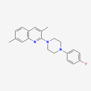 molecular formula C21H22FN3 B5791296 2-[4-(4-fluorophenyl)-1-piperazinyl]-3,7-dimethylquinoline 