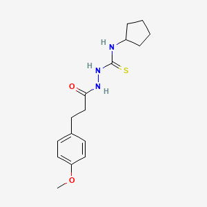 molecular formula C16H23N3O2S B5791323 N-cyclopentyl-2-[3-(4-methoxyphenyl)propanoyl]hydrazinecarbothioamide 