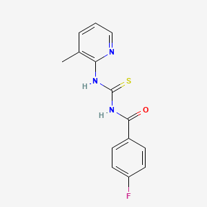 molecular formula C14H12FN3OS B5791328 4-fluoro-N-{[(3-methyl-2-pyridinyl)amino]carbonothioyl}benzamide 