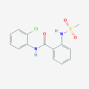 molecular formula C14H13ClN2O3S B5791335 N-(2-chlorophenyl)-2-[(methylsulfonyl)amino]benzamide 