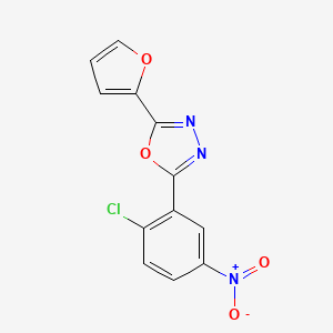 molecular formula C12H6ClN3O4 B5791404 2-(2-chloro-5-nitrophenyl)-5-(2-furyl)-1,3,4-oxadiazole 