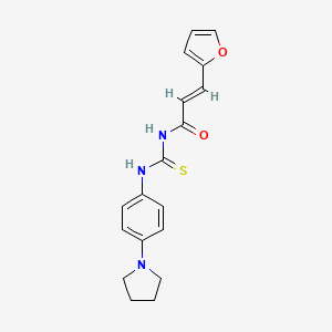 molecular formula C18H19N3O2S B5791406 3-(2-furyl)-N-({[4-(1-pyrrolidinyl)phenyl]amino}carbonothioyl)acrylamide 
