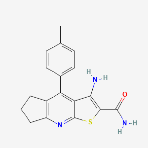 3-amino-4-(4-methylphenyl)-6,7-dihydro-5H-cyclopenta[b]thieno[3,2-e]pyridine-2-carboxamide