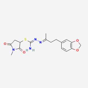 molecular formula C17H20N4O4S B5791523 1-methyl-2,5-dioxo-3-pyrrolidinyl 2-[3-(1,3-benzodioxol-5-yl)-1-methylpropylidene]hydrazinecarbimidothioate 