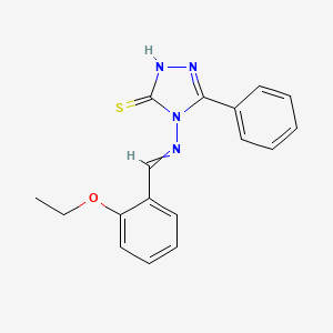 molecular formula C17H16N4OS B5791530 4-[(2-ethoxybenzylidene)amino]-5-phenyl-4H-1,2,4-triazole-3-thiol 