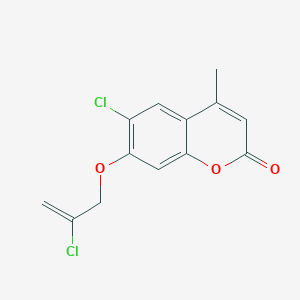 molecular formula C13H10Cl2O3 B5791588 6-chloro-7-[(2-chloro-2-propen-1-yl)oxy]-4-methyl-2H-chromen-2-one 