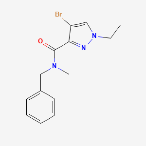 molecular formula C14H16BrN3O B5791661 N-benzyl-4-bromo-1-ethyl-N-methyl-1H-pyrazole-3-carboxamide 