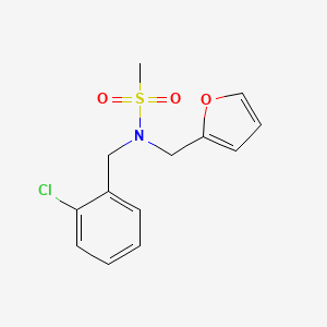 molecular formula C13H14ClNO3S B5791681 N-(2-chlorobenzyl)-N-(2-furylmethyl)methanesulfonamide 