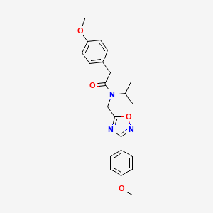 molecular formula C22H25N3O4 B5791687 N-isopropyl-2-(4-methoxyphenyl)-N-{[3-(4-methoxyphenyl)-1,2,4-oxadiazol-5-yl]methyl}acetamide 