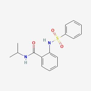 molecular formula C16H18N2O3S B5791692 N-isopropyl-2-[(phenylsulfonyl)amino]benzamide 