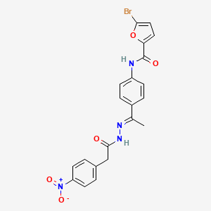 molecular formula C21H17BrN4O5 B5791697 5-bromo-N-(4-{N-[(4-nitrophenyl)acetyl]ethanehydrazonoyl}phenyl)-2-furamide 