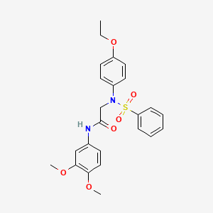 molecular formula C24H26N2O6S B5791743 N~1~-(3,4-dimethoxyphenyl)-N~2~-(4-ethoxyphenyl)-N~2~-(phenylsulfonyl)glycinamide 