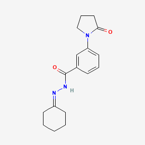 N'-cyclohexylidene-3-(2-oxo-1-pyrrolidinyl)benzohydrazide