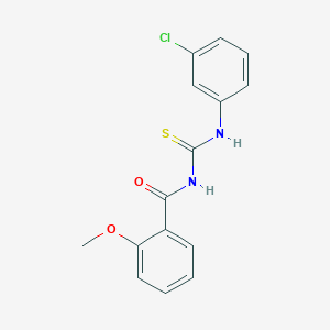 molecular formula C15H13ClN2O2S B5791758 N-{[(3-chlorophenyl)amino]carbonothioyl}-2-methoxybenzamide 