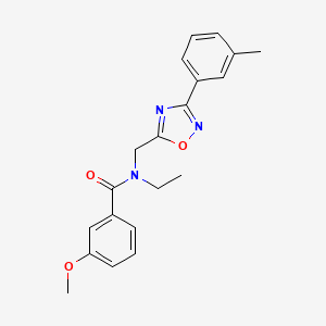 molecular formula C20H21N3O3 B5791796 N-ethyl-3-methoxy-N-{[3-(3-methylphenyl)-1,2,4-oxadiazol-5-yl]methyl}benzamide 