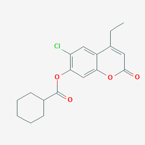 6-chloro-4-ethyl-2-oxo-2H-chromen-7-yl cyclohexanecarboxylate