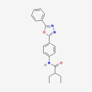 molecular formula C20H21N3O2 B5791838 2-ethyl-N-[4-(5-phenyl-1,3,4-oxadiazol-2-yl)phenyl]butanamide 