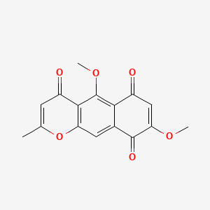 molecular formula C16H12O6 B579186 5,8-Dimethoxy-2-methyl-4H-naphtho[2,3-b]pyran-4,6,9-trione CAS No. 19206-58-7
