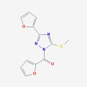 molecular formula C12H9N3O3S B5791860 1-(2-furoyl)-3-(2-furyl)-5-(methylthio)-1H-1,2,4-triazole 