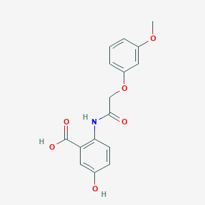 molecular formula C16H15NO6 B5791912 5-hydroxy-2-{[(3-methoxyphenoxy)acetyl]amino}benzoic acid 