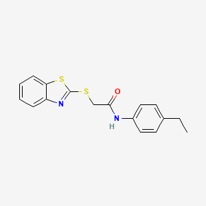 molecular formula C17H16N2OS2 B5791919 2-(1,3-benzothiazol-2-ylthio)-N-(4-ethylphenyl)acetamide 